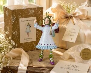 Patience Brewster Lady Dancing Ornament Ladybug Fairy Glitter Resin w Box